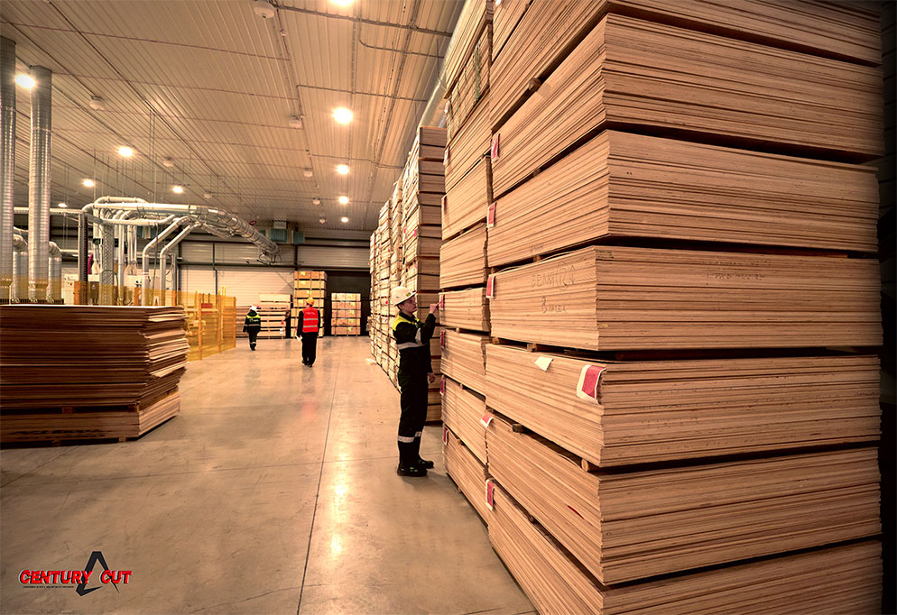 Warehouse full of plywood