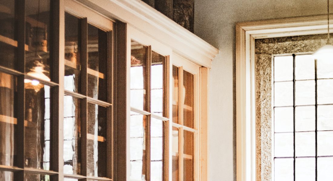 Wood cabinets with an old finish